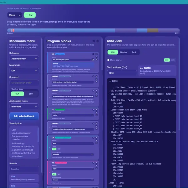 Visual Assembler Commodore 64